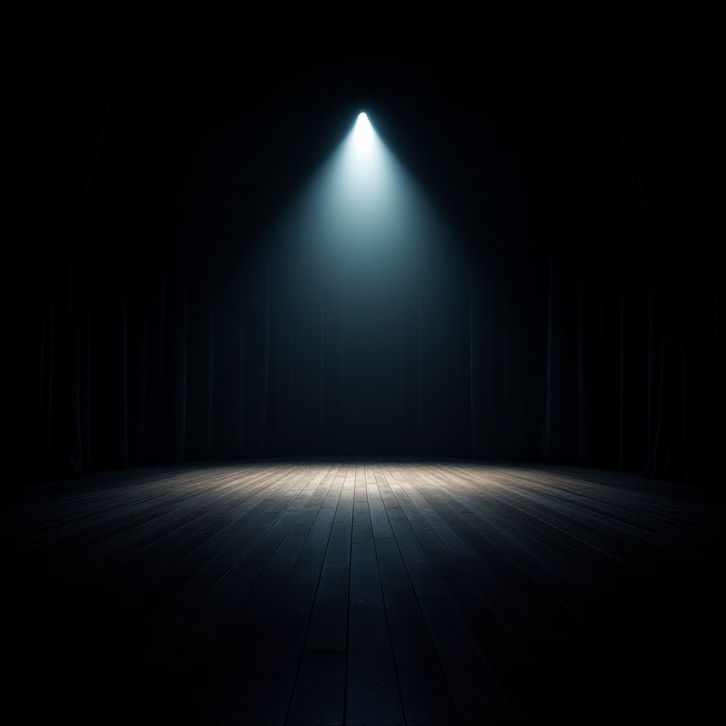 Empty theater stage with dramatic spotlight — Diego Cipion